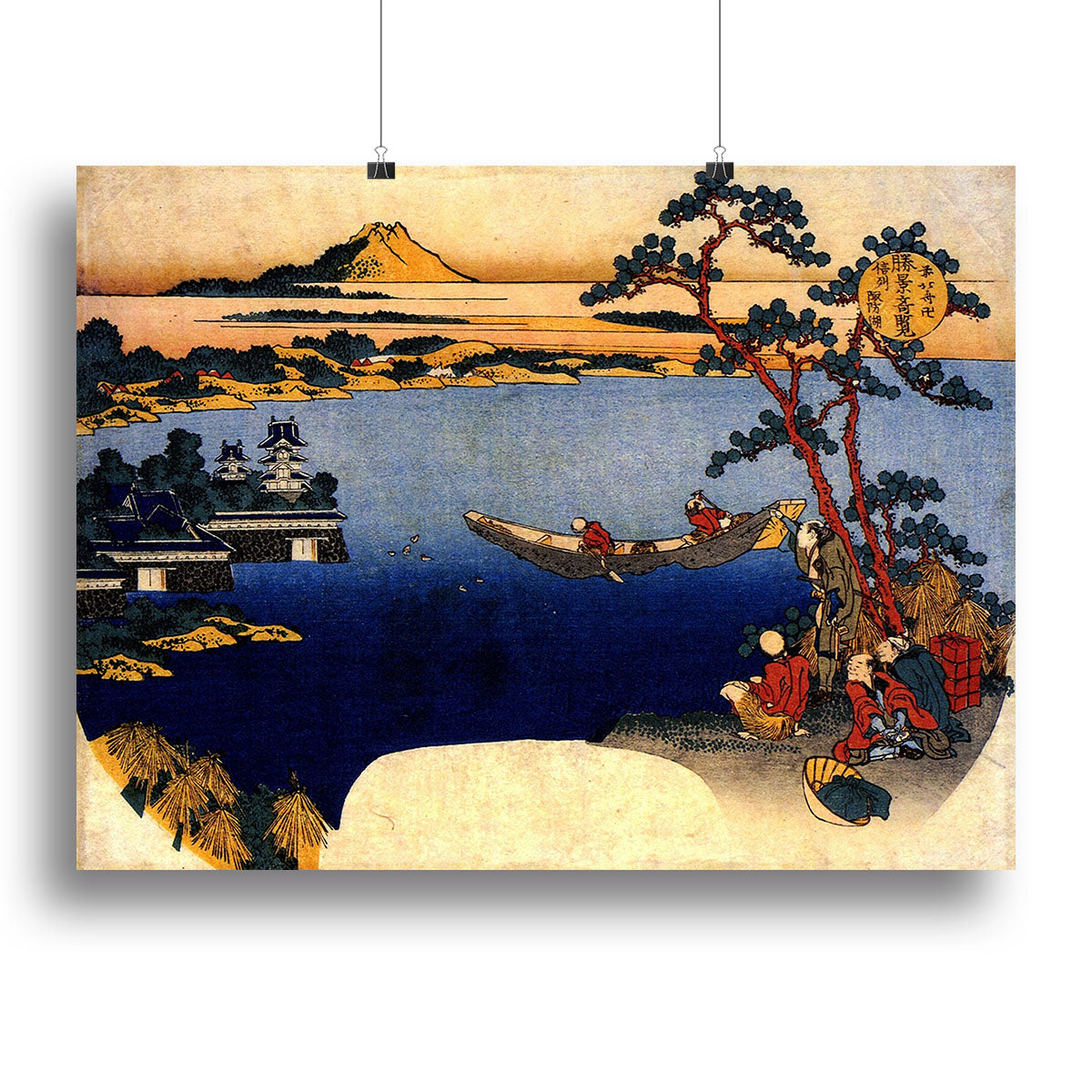 View of lake Suwa by Hokusai Poster - Unframed