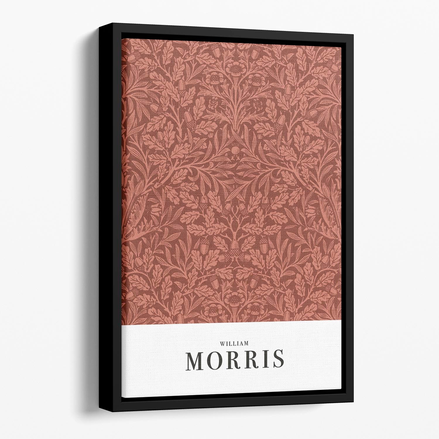 William Morris Acorns and oak leaves Floating Framed Canvas - Canvas Art Rocks - 1