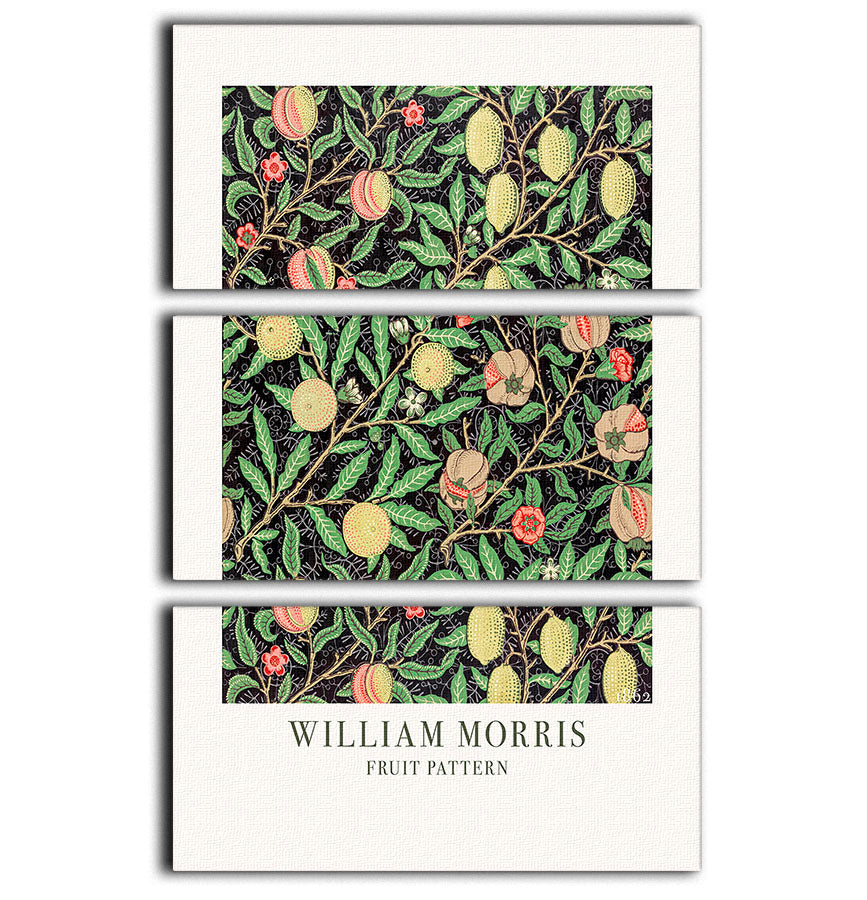 William Morris Fruit Pattern 3 Split Panel Canvas Print - Canvas Art Rocks - 1