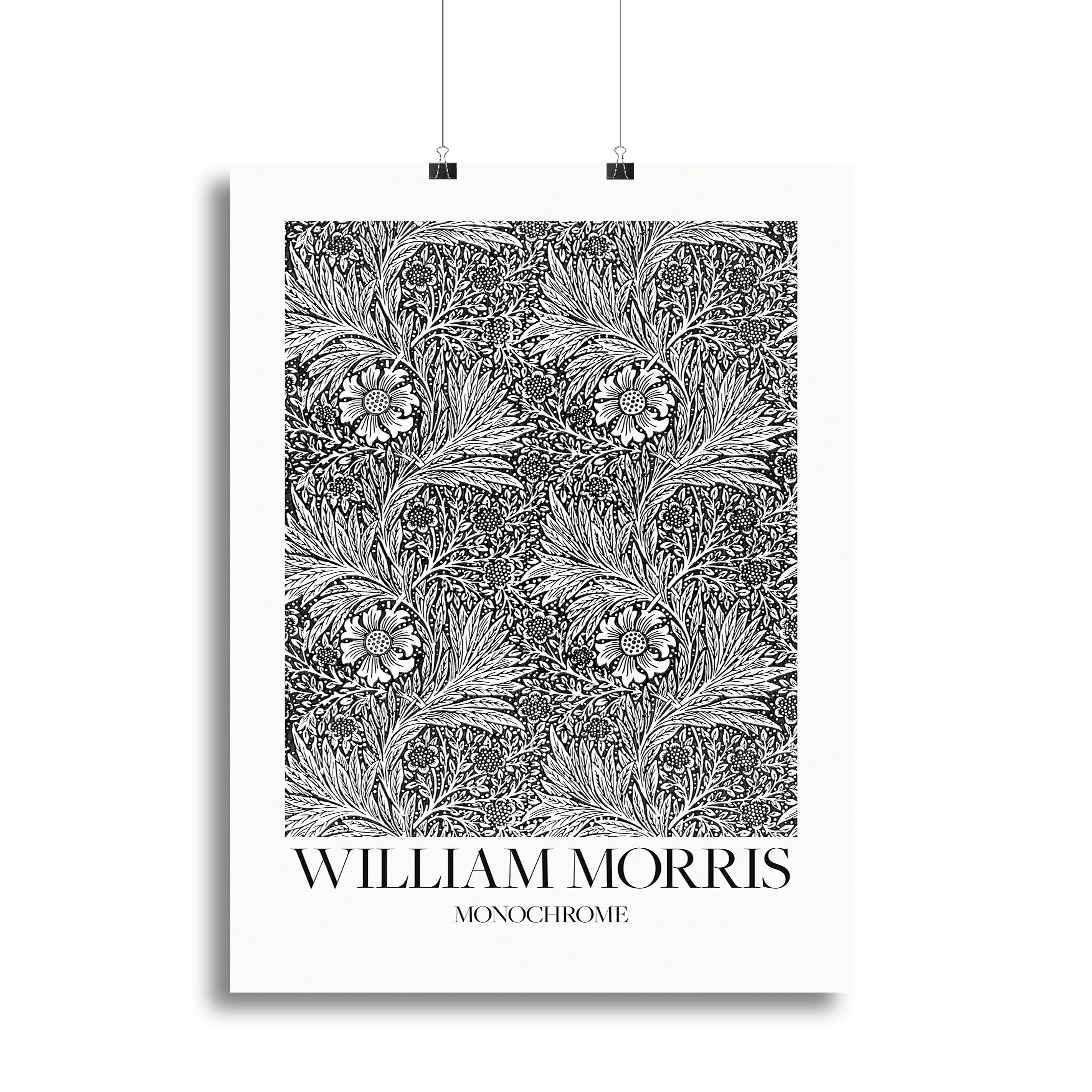 William Morris Marigold Monochrome Poster - Unframed