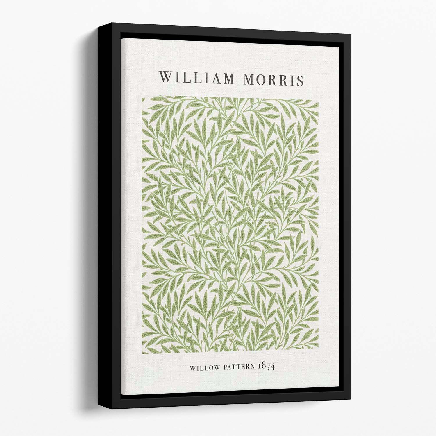 William Morris Willow Pattern Floating Framed Canvas - Canvas Art Rocks - 1
