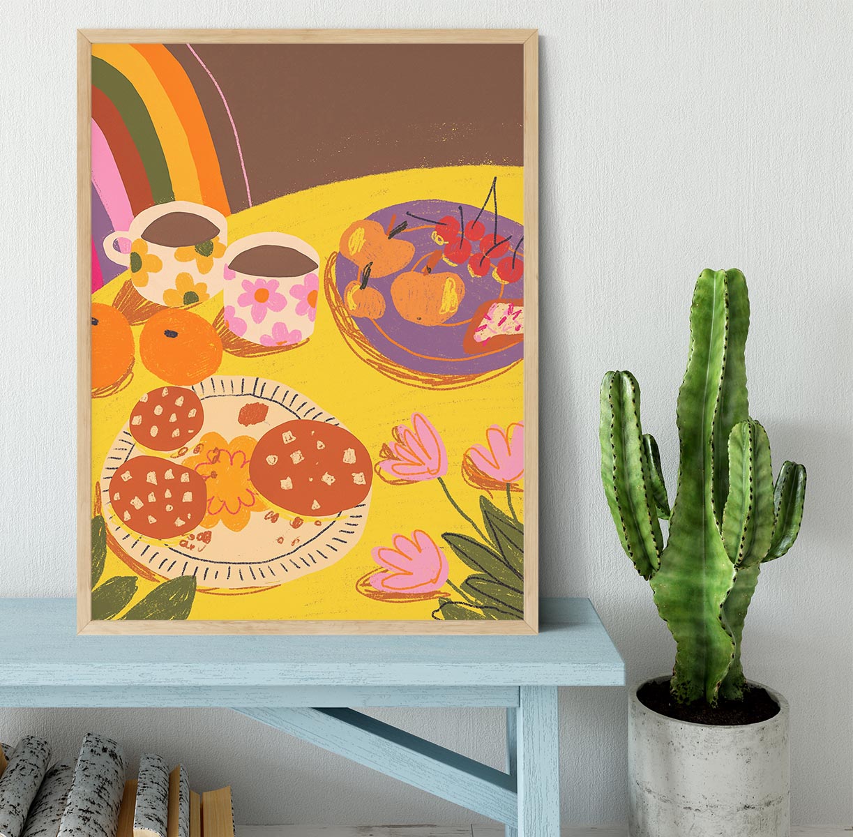 Yellow table Framed Print - Canvas Art Rocks - 4