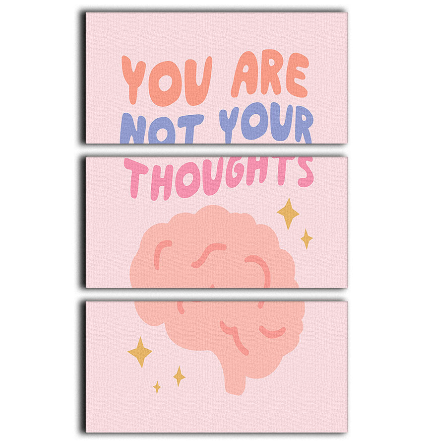 You Are Not Your Thoughts Brain 3 Split Panel Canvas Print - Canvas Art Rocks - 1