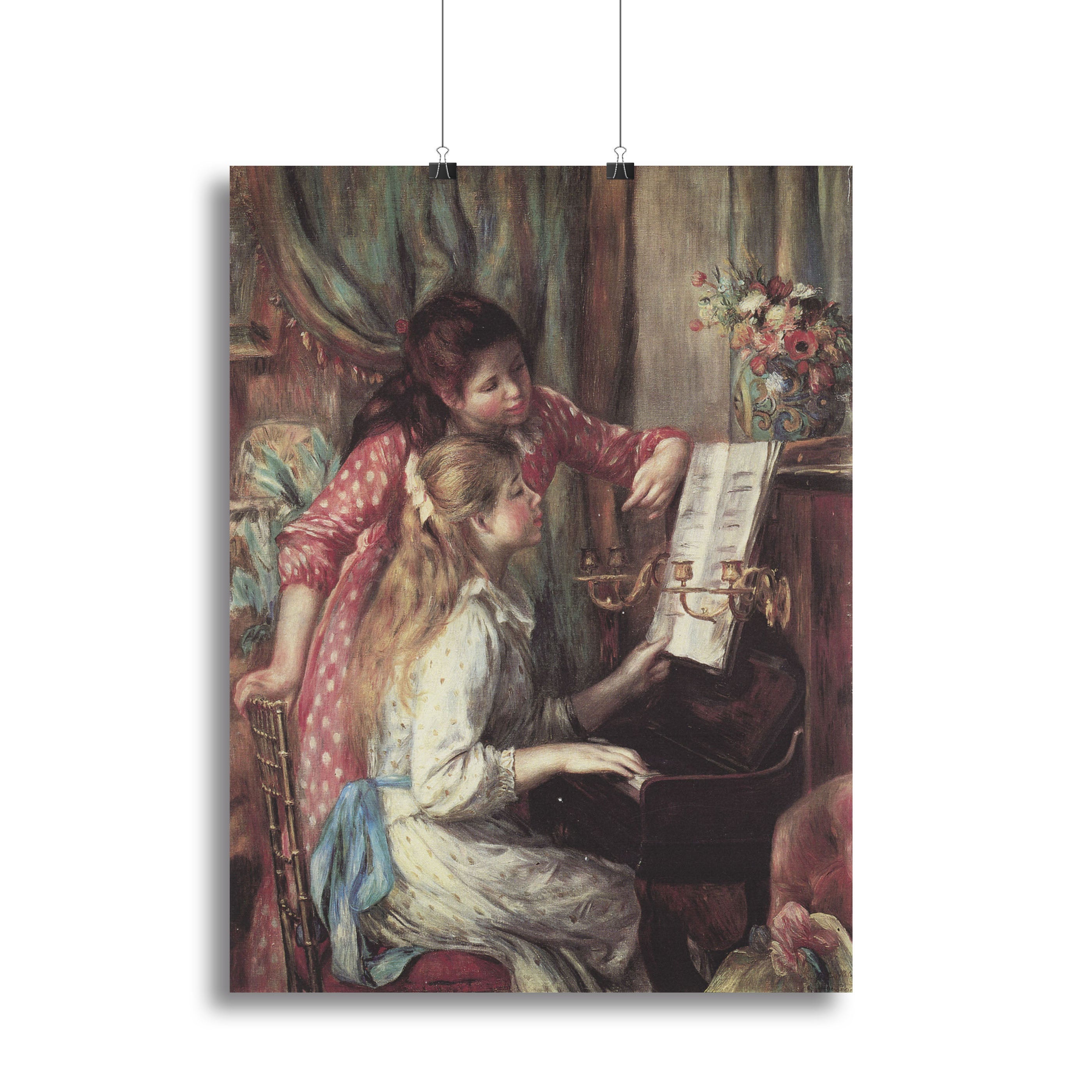Young girls at the piano 2 by Renoir Poster - Unframed