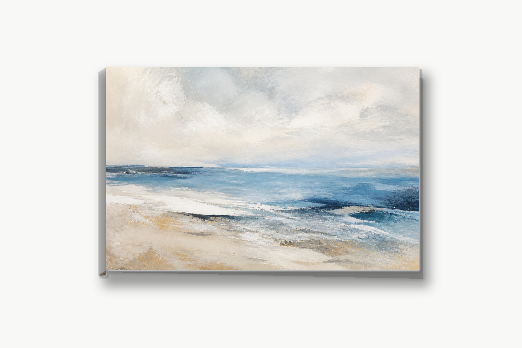 Abstract Coastal Horizon Blue Sand Canvas Print