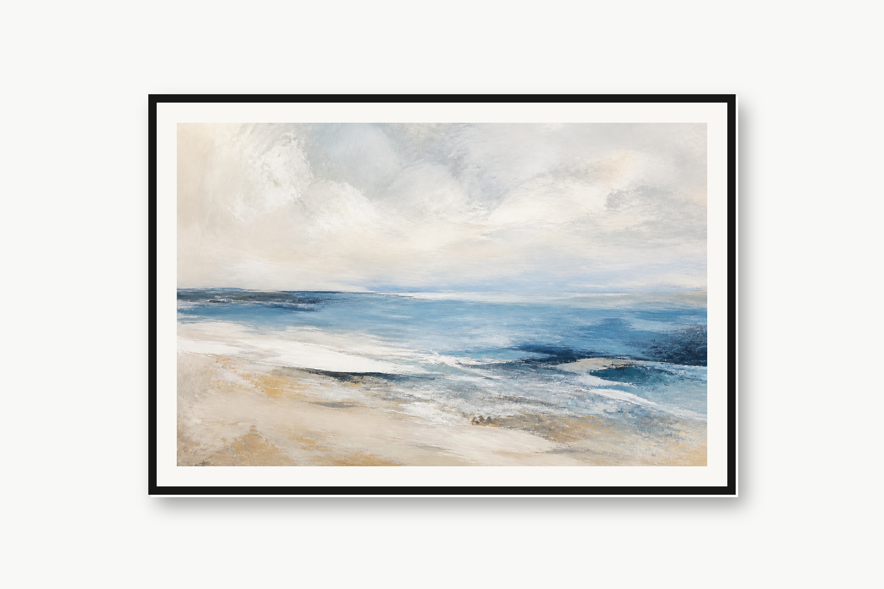 Abstract Coastal Horizon Blue Sand Framed Print or Poster