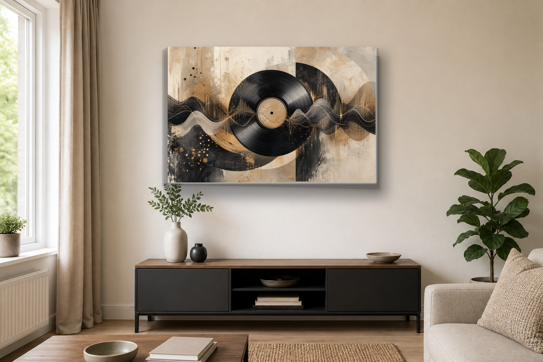 Abstract Vinyl Soundwave Canvas Print