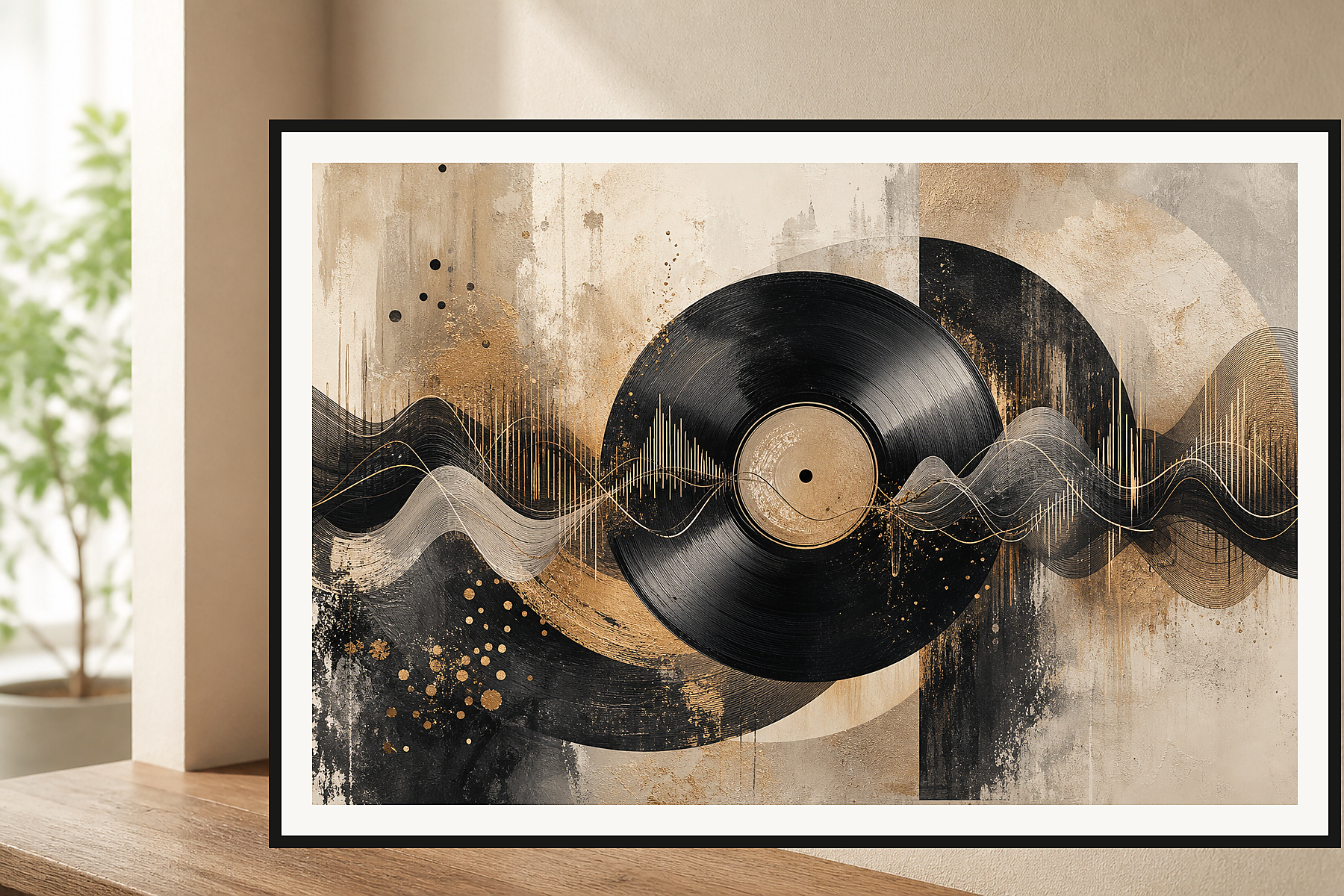 Abstract Vinyl Soundwave Framed Print or Poster