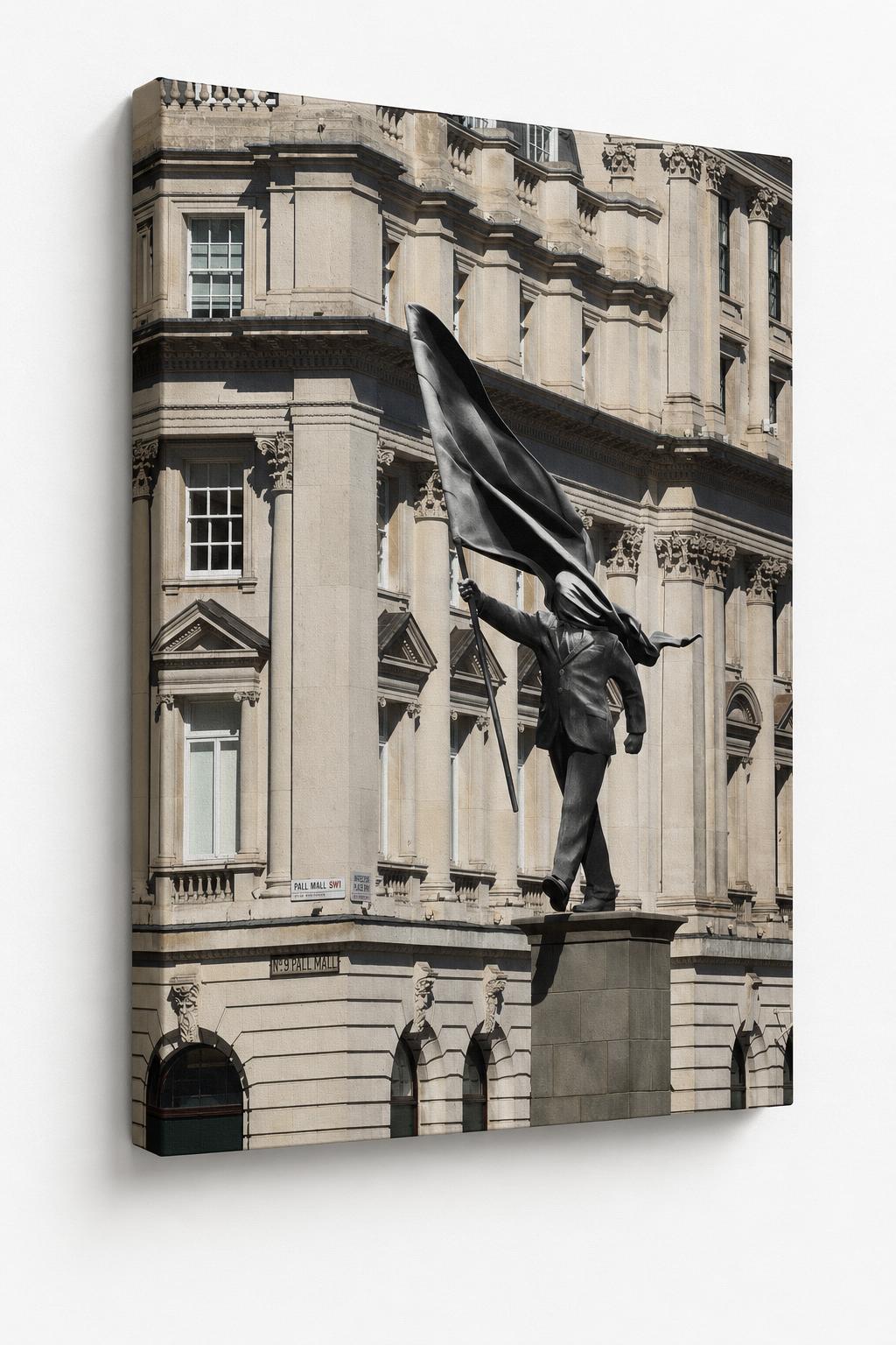 Banksy Waterloo Place Statue Canvas Print or Poster - Canvas Art Rocks - main canvas mockup