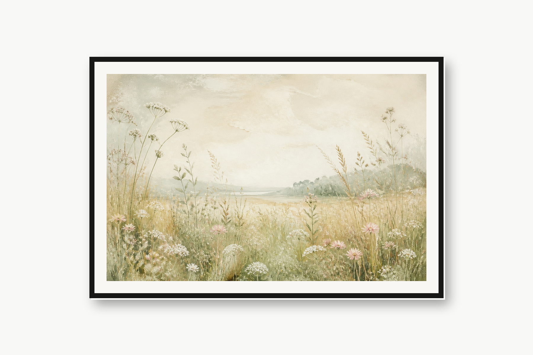 Japandi Wildflower Meadow Framed Print or Poster
