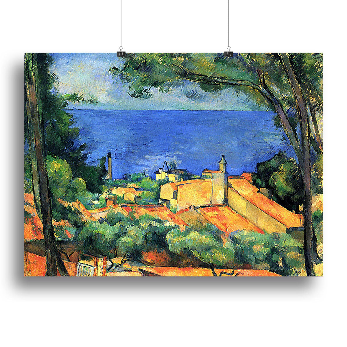 l'Estaque with Red Roofs by Cezanne Poster - Unframed