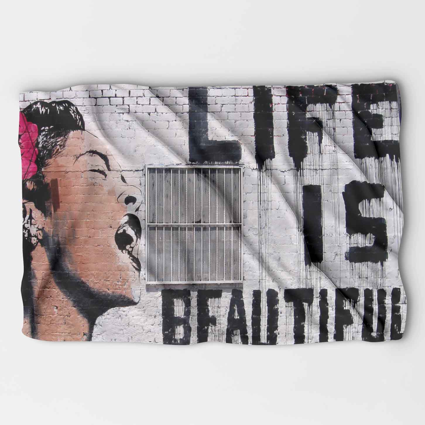 Banksy Life is Beautiful - Version 2 Blanket