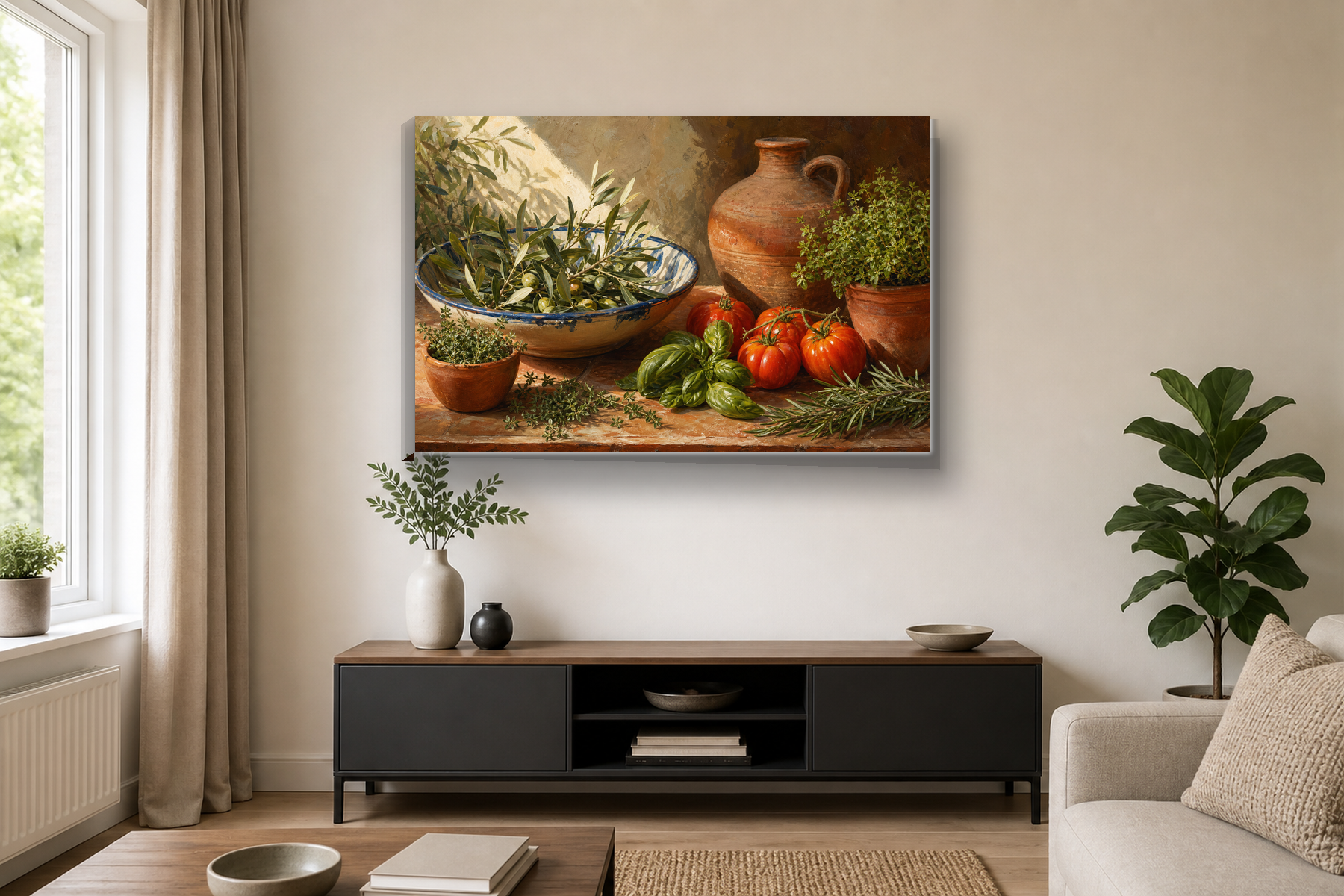 Mediterranean Kitchen Still Life Canvas Print