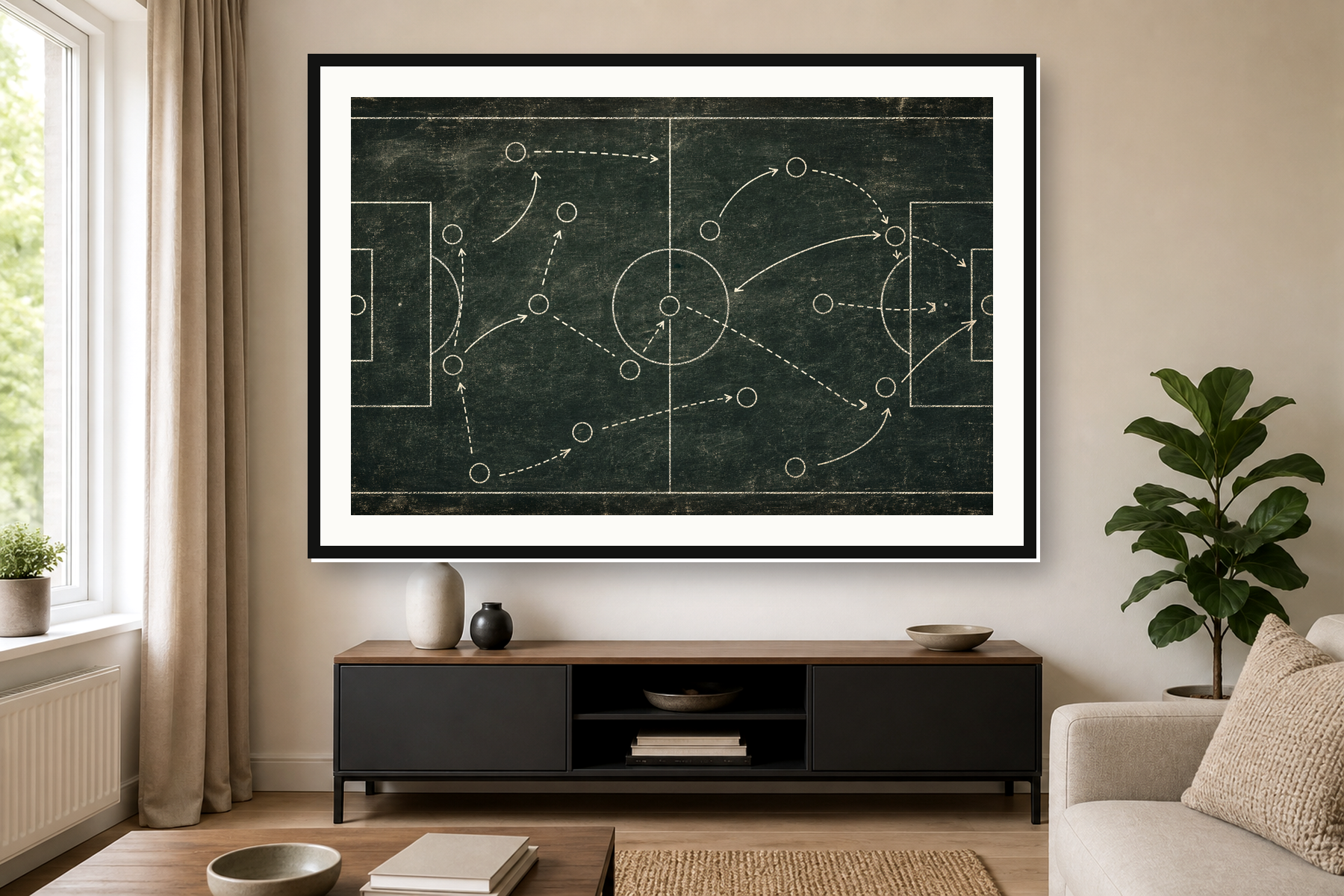 Vintage Football Tactics Board Framed Print or Poster