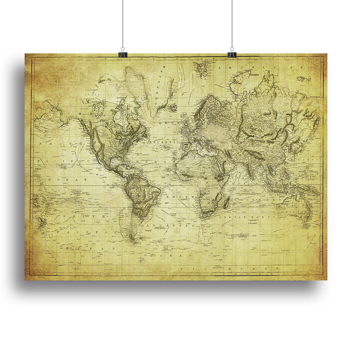 vintage map of the world 1831 Poster - Unframed