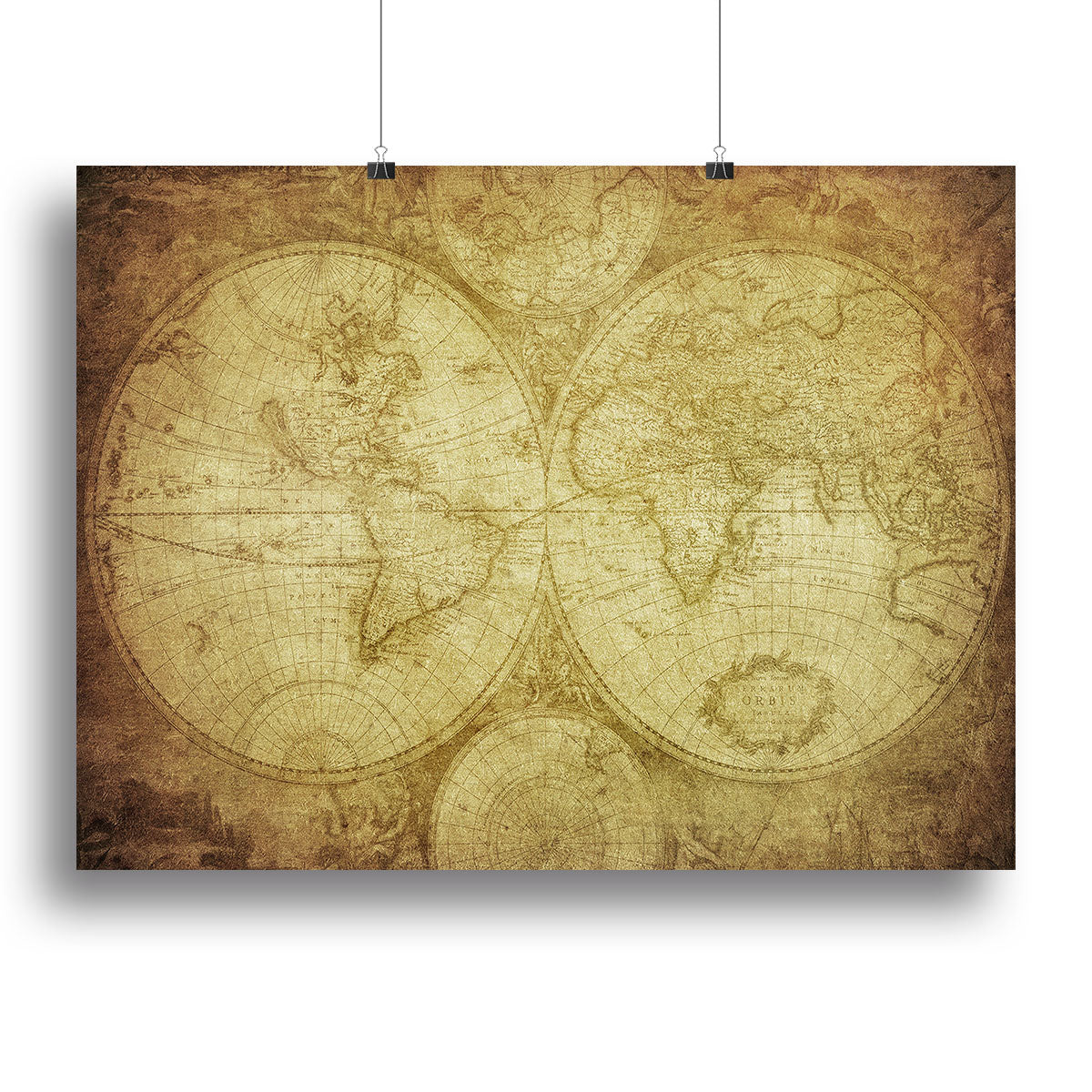 vintage map of the world Poster - Unframed