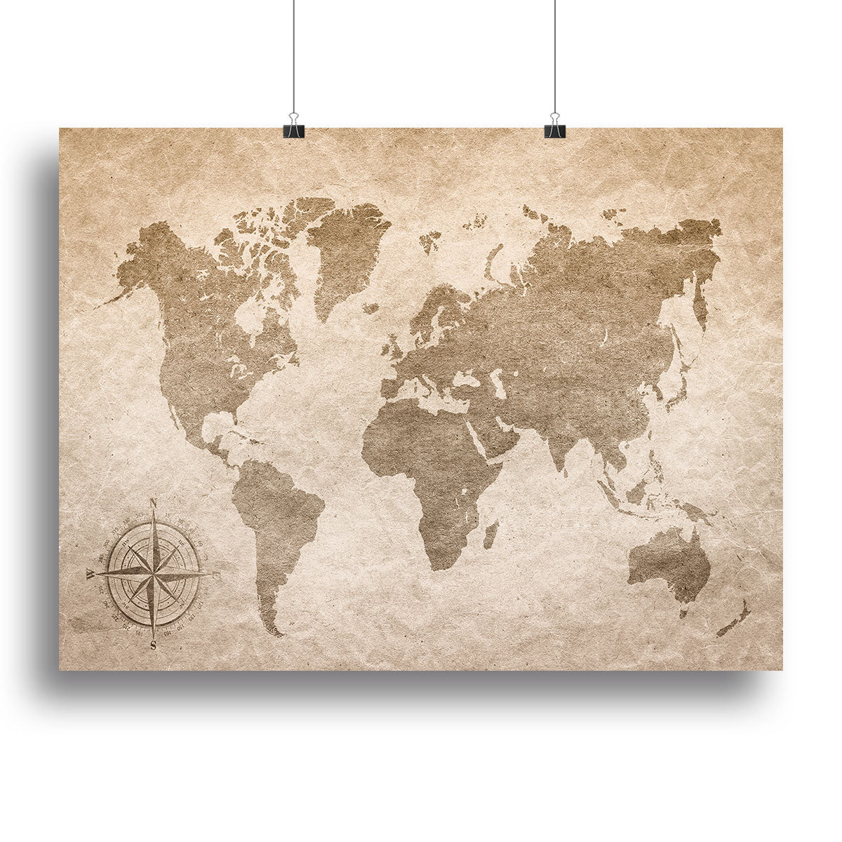 vintage paper with world map Poster - Unframed