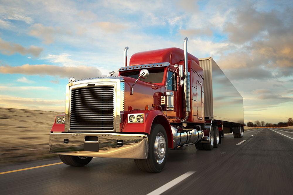 18 Wheel Red Truck Wall Mural Wallpaper - Canvas Art Rocks - 1