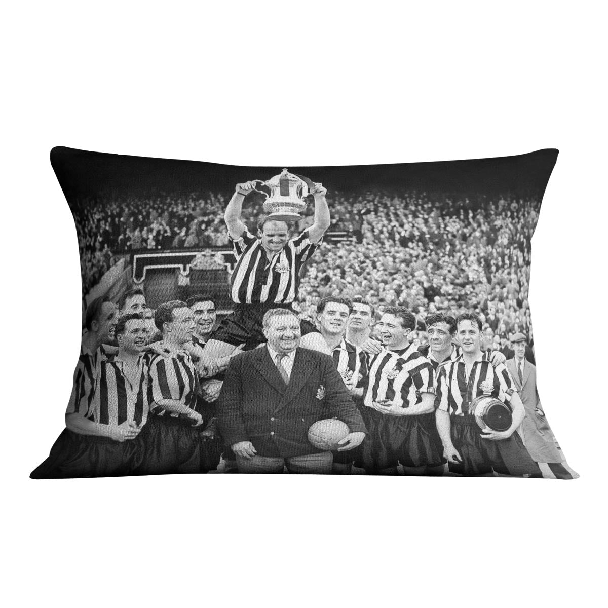1955 FA Cup Final Newcastle United With The trophy Cushion