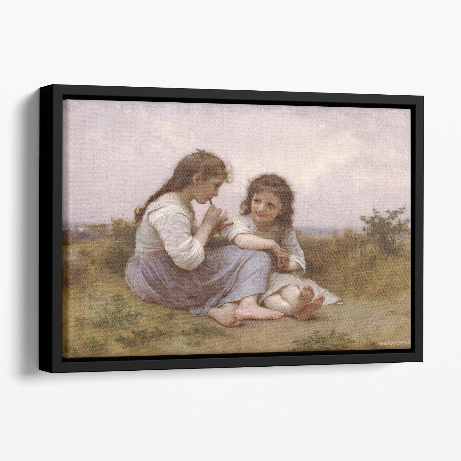 A Childhood Idyll 1900 By Bouguereau Floating Framed Canvas
