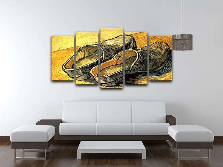A Pair of Leather Clogs by Van Gogh 5 Split Panel Canvas - Canvas Art Rocks - 3