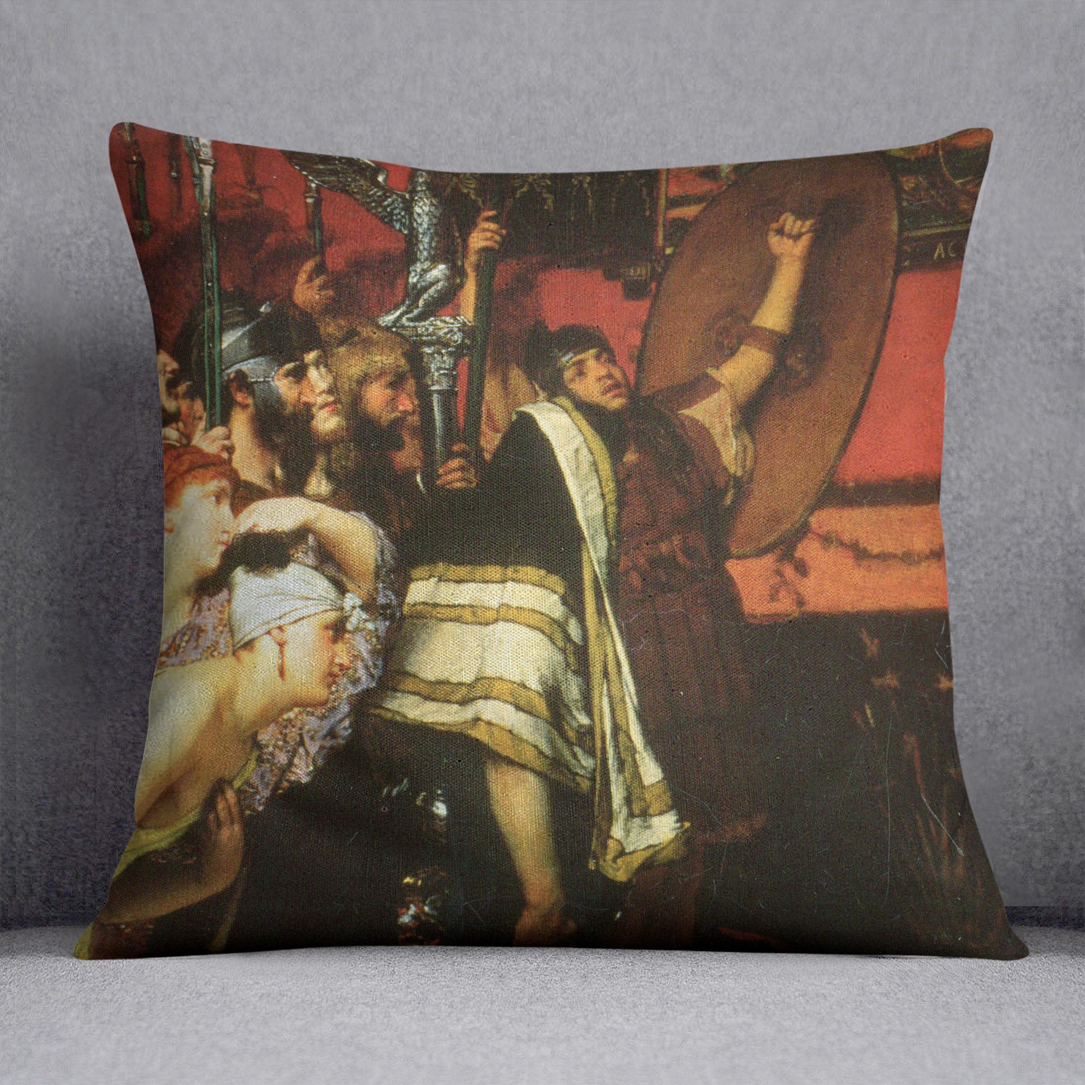 A Roman conqueror detail 1 by Alma Tadema Cushion - Canvas Art Rocks - 1