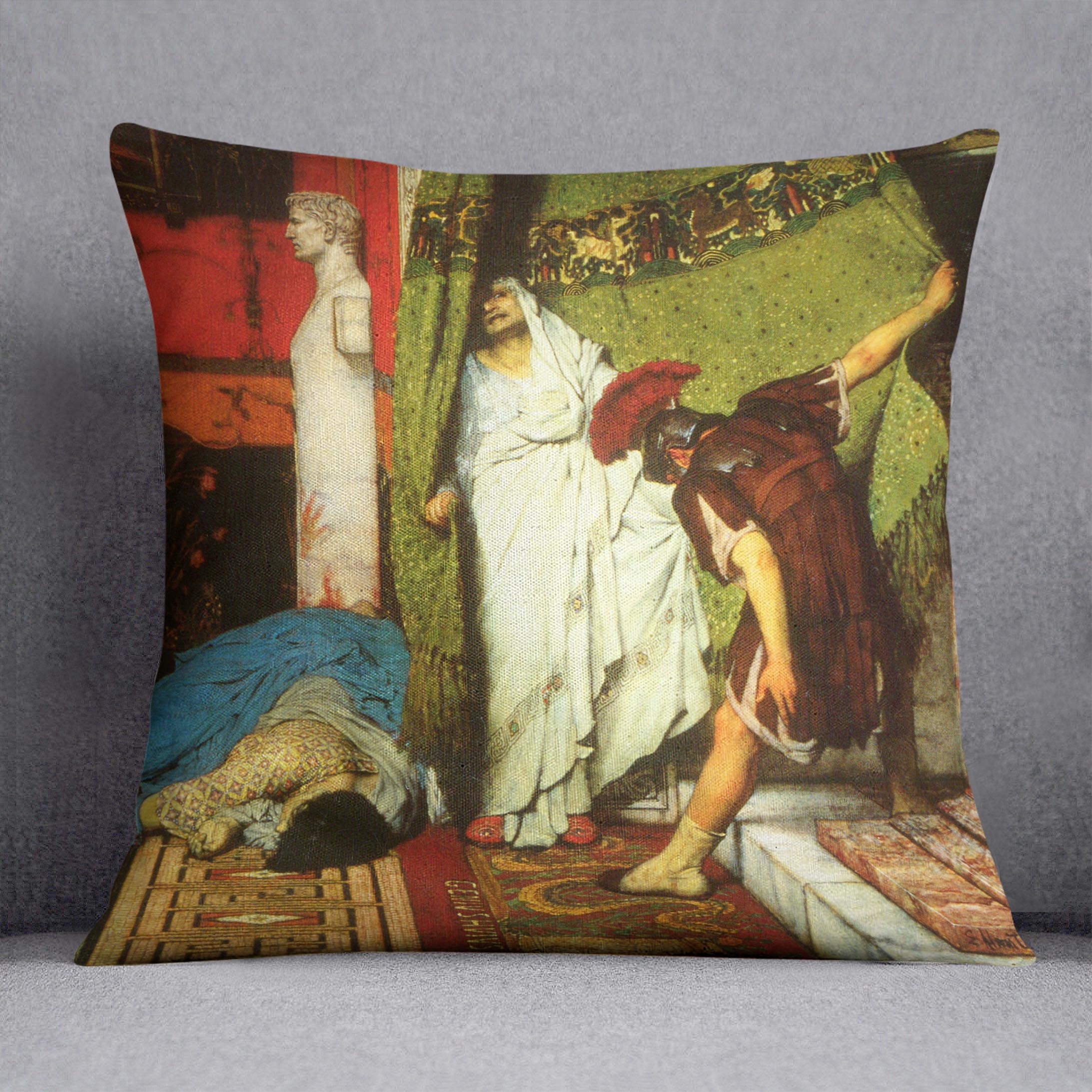 A Roman conqueror detail 2 by Alma Tadema Cushion - Canvas Art Rocks - 1