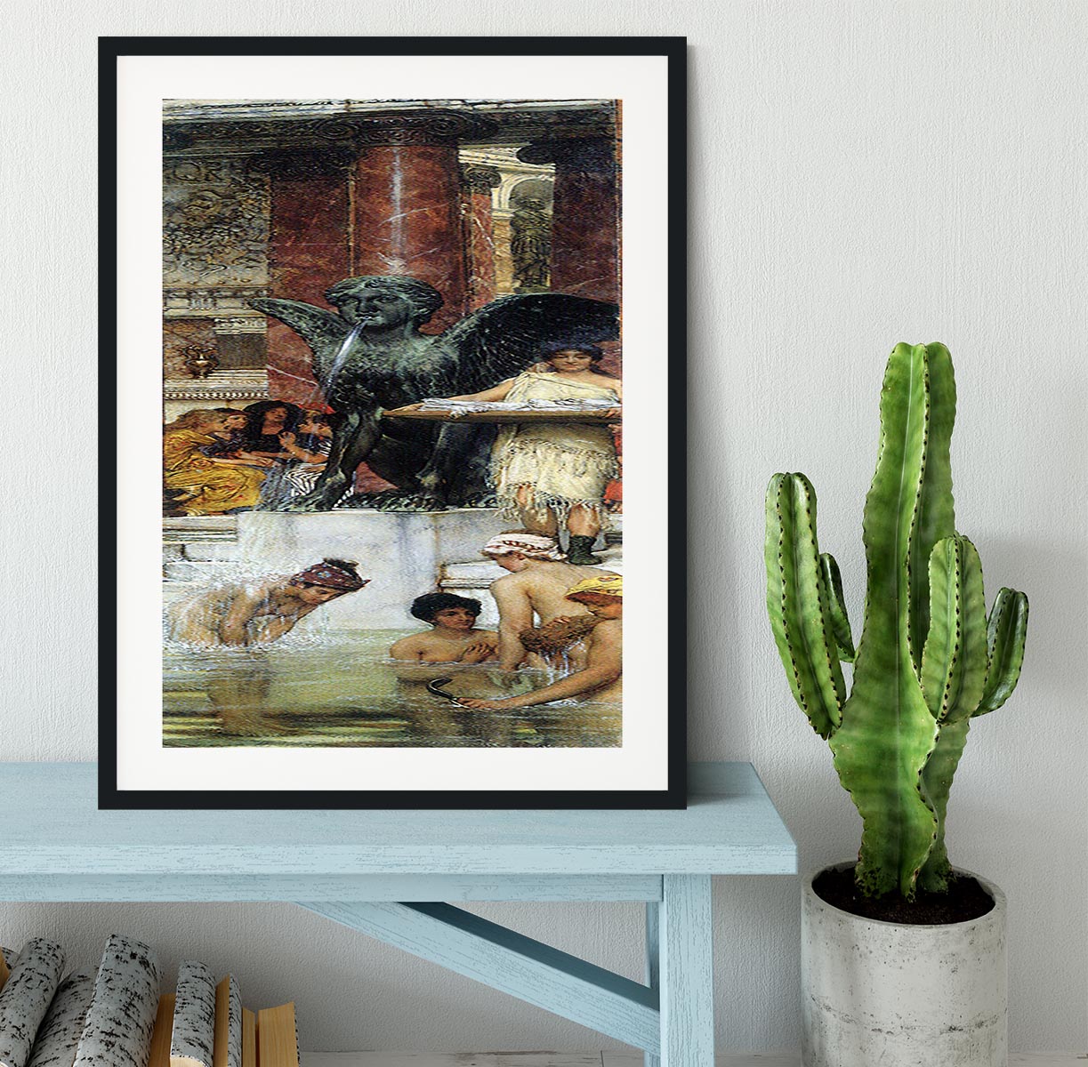 A bathroom An ancient tradition by Alma Tadema Framed Print - Canvas Art Rocks - 1