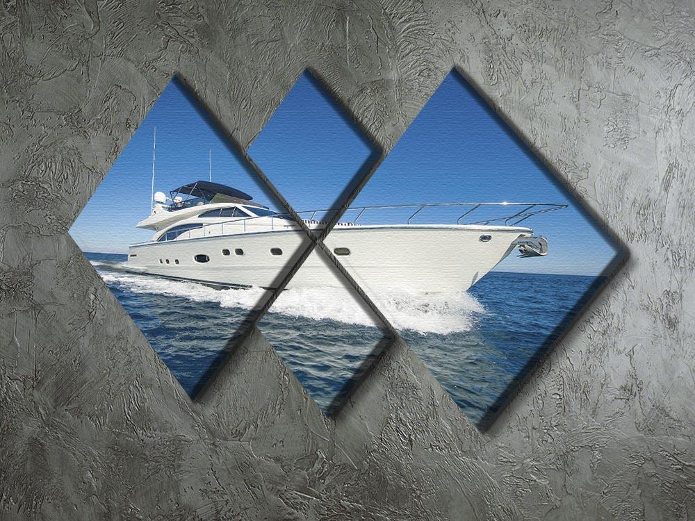 A luxury private motor yacht 4 Square Multi Panel Canvas - Canvas Art Rocks - 2