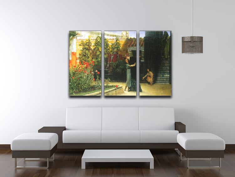 A warm welcome by Alma Tadema 3 Split Panel Canvas Print - Canvas Art Rocks - 3