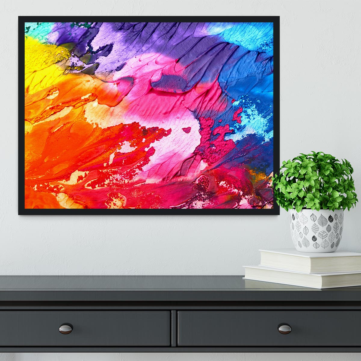 Abstract Oil Paint Framed Print - Canvas Art Rocks - 2