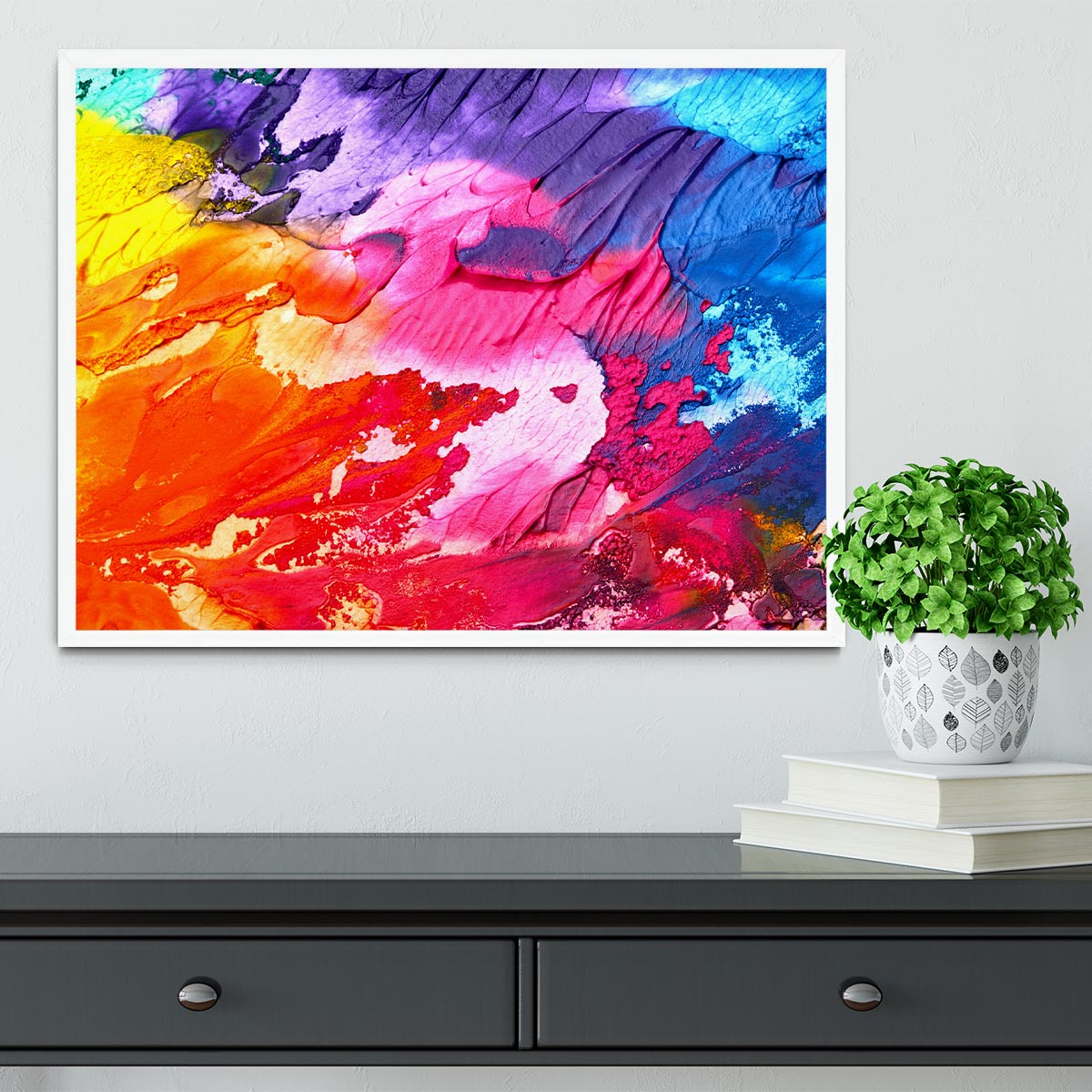 Abstract Oil Paint Framed Print - Canvas Art Rocks -6