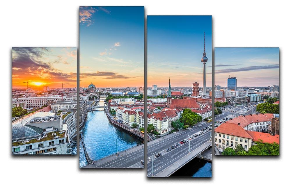Aerial view of Berlin skyline 4 Split Panel Canvas - Canvas Art Rocks - 1