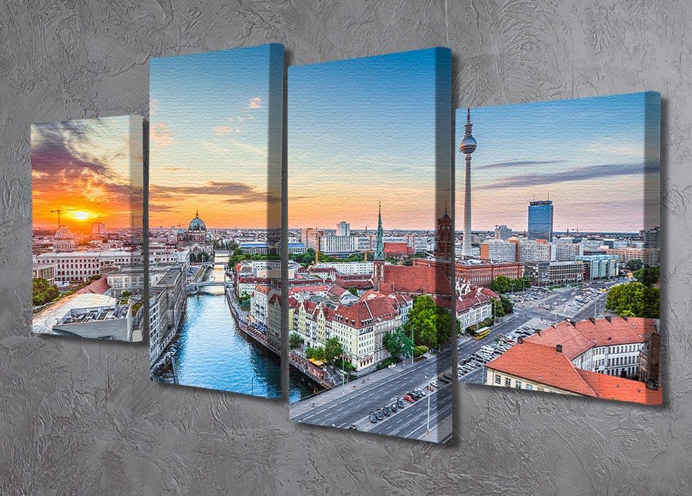 Aerial view of Berlin skyline 4 Split Panel Canvas - Canvas Art Rocks - 2