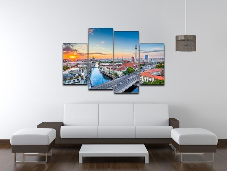 Aerial view of Berlin skyline 4 Split Panel Canvas - Canvas Art Rocks - 3