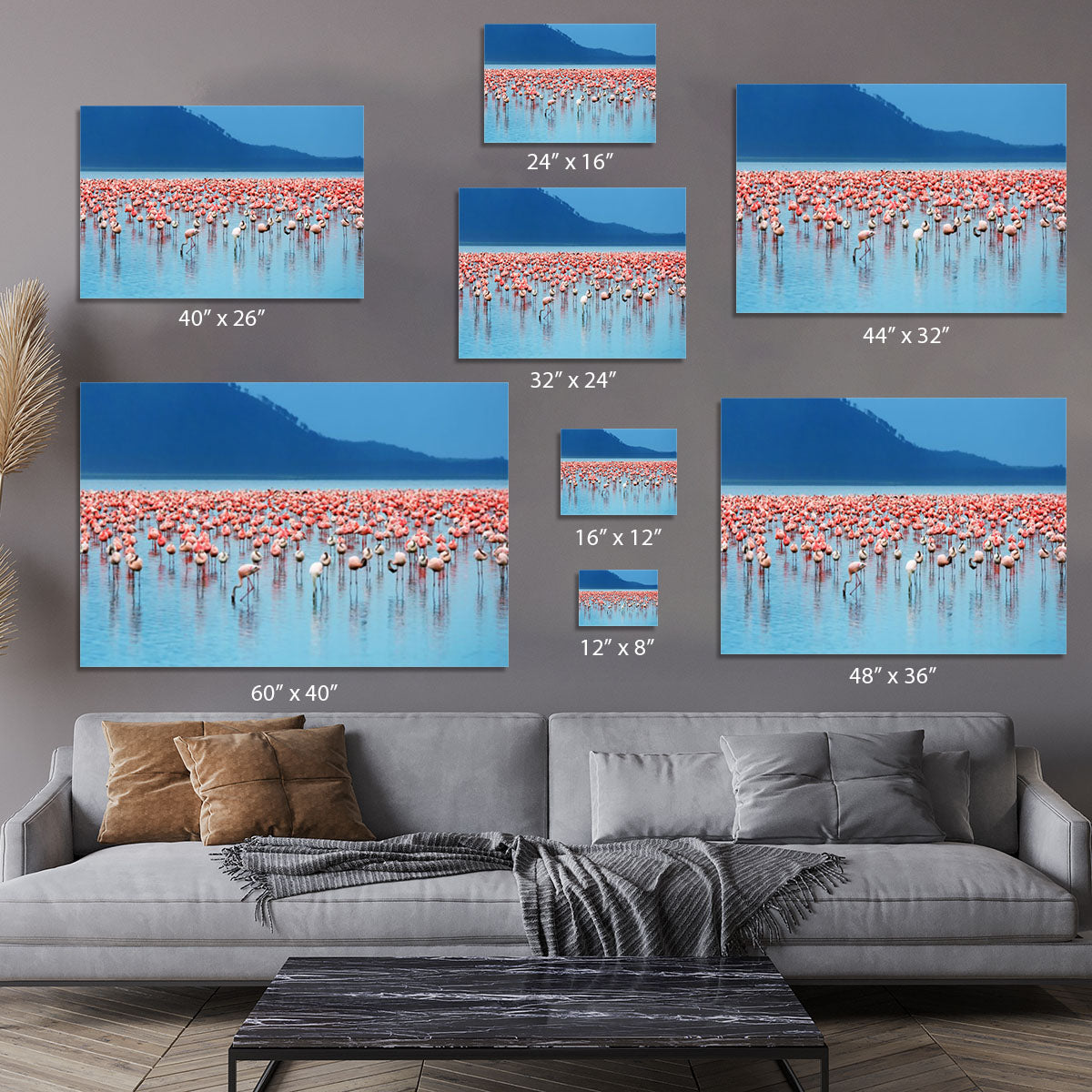 African safari flamingos in the lake Canvas Print or Poster - Canvas Art Rocks - 7