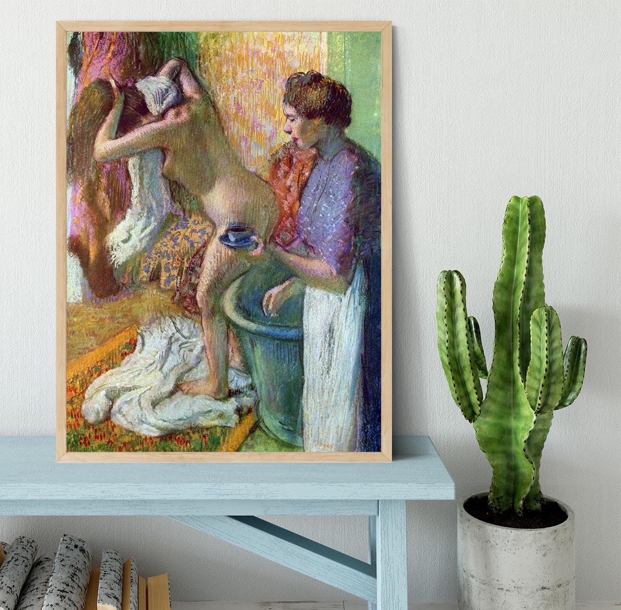 After bathing 1 by Degas Framed Print - Canvas Art Rocks - 4