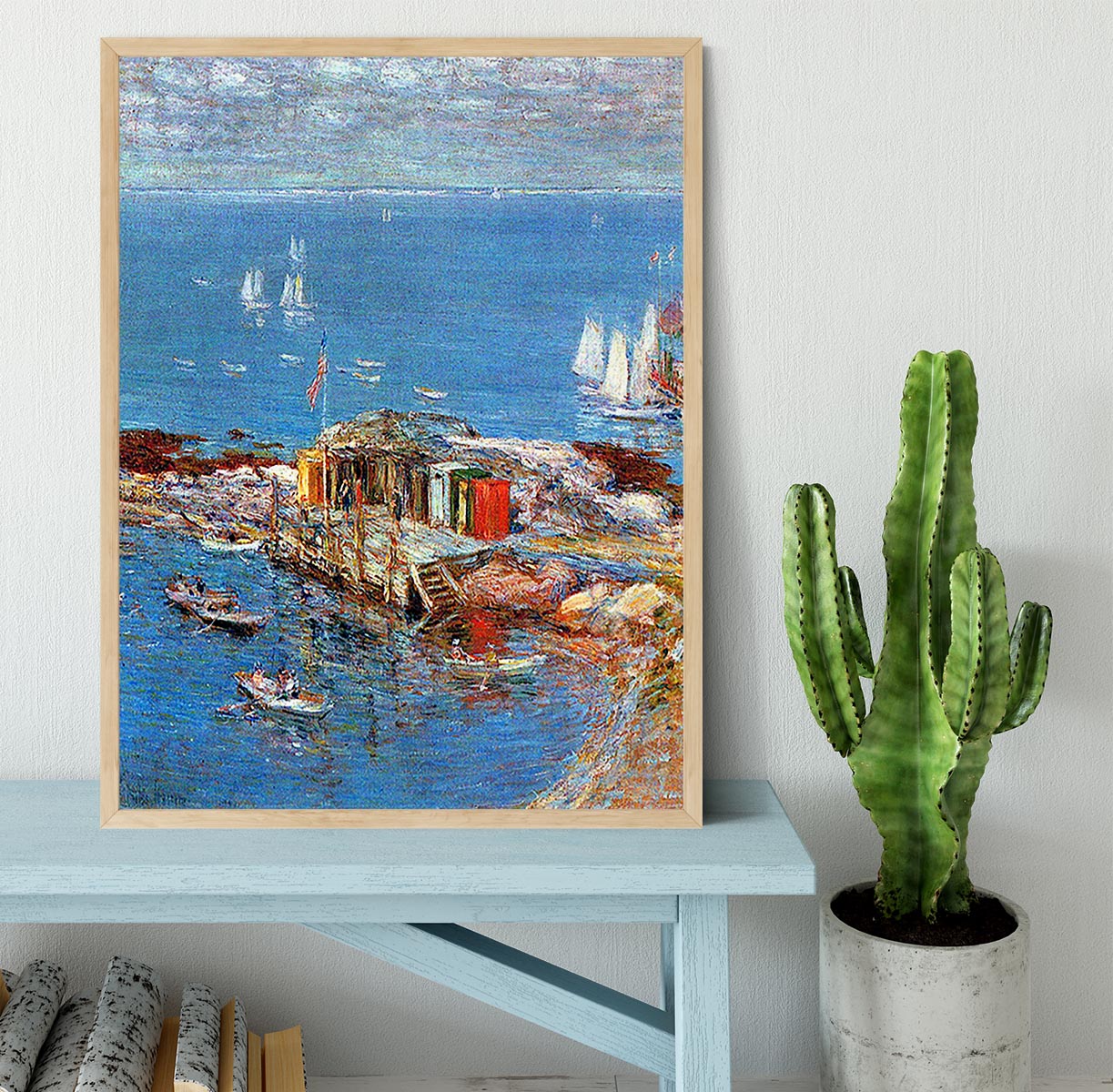 Afternoon in August Appledore by Hassam Framed Print - Canvas Art Rocks - 4