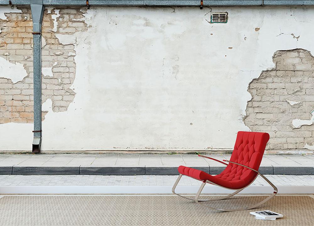 Aged street wall background Wall Mural Wallpaper - Canvas Art Rocks - 2