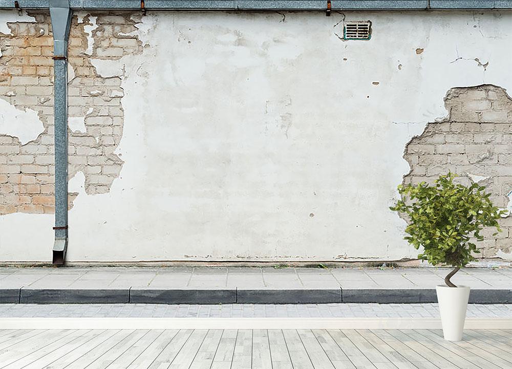 Aged street wall background Wall Mural Wallpaper - Canvas Art Rocks - 4