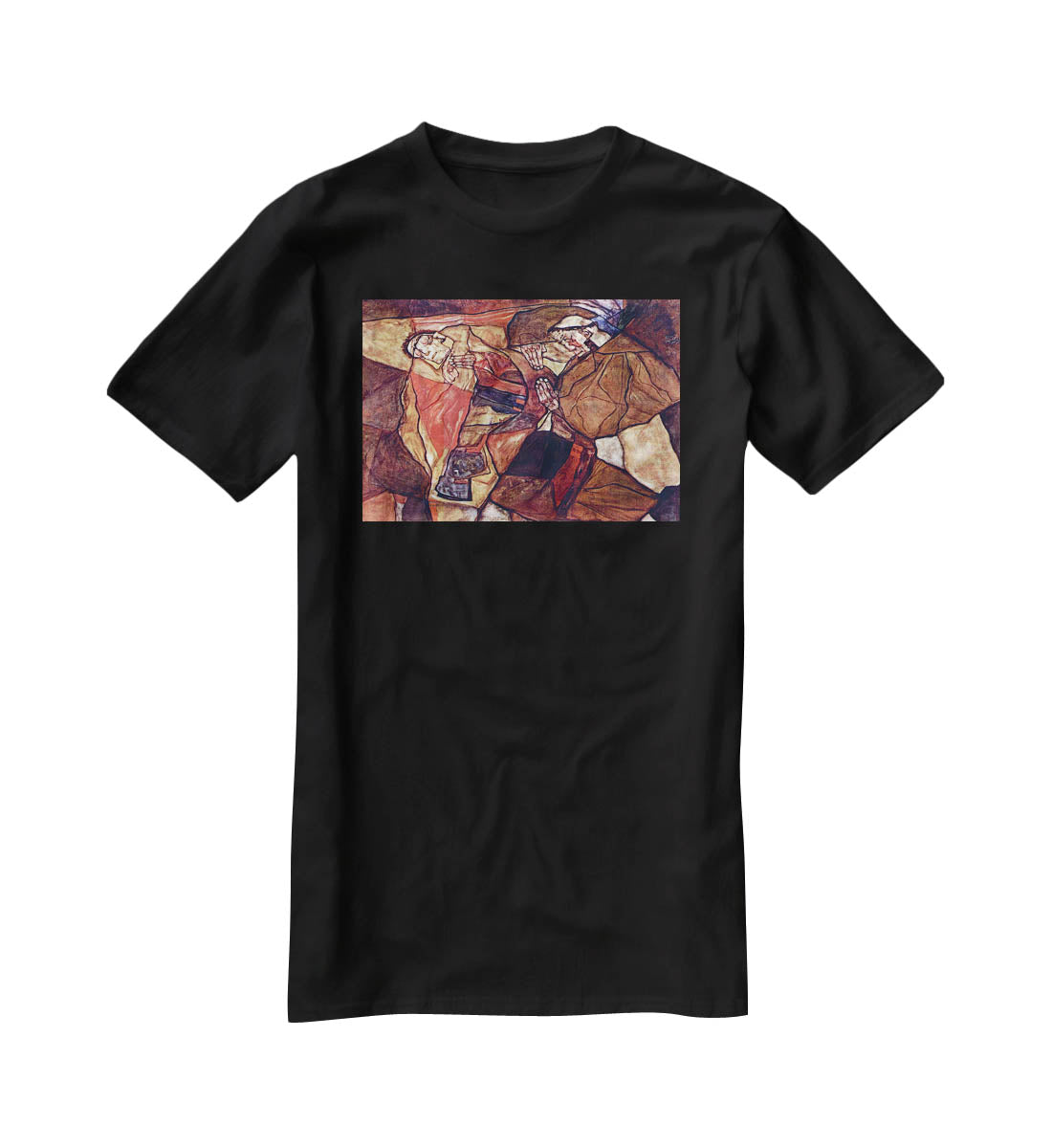 Agony The Death Struggle by Egon Schiele T-Shirt - Canvas Art Rocks - 1