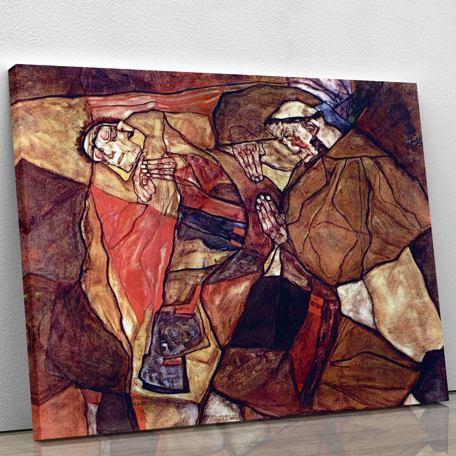 Agony The Death Struggle by Egon Schiele Canvas Print or Poster - Canvas Art Rocks - 1
