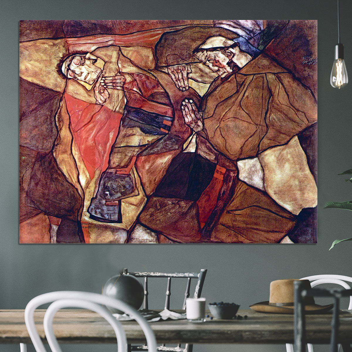 Agony The Death Struggle by Egon Schiele Canvas Print or Poster - Canvas Art Rocks - 3