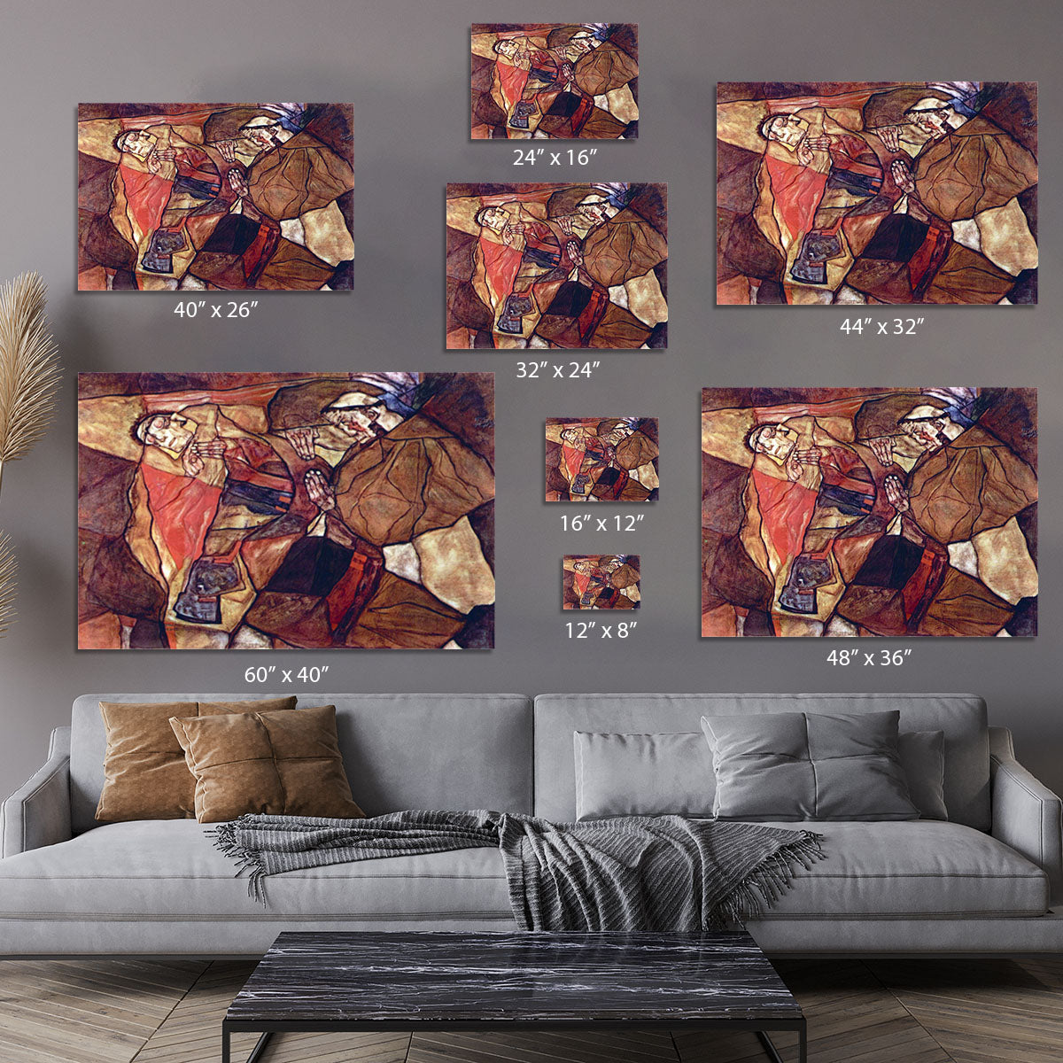 Agony The Death Struggle by Egon Schiele Canvas Print or Poster - Canvas Art Rocks - 7