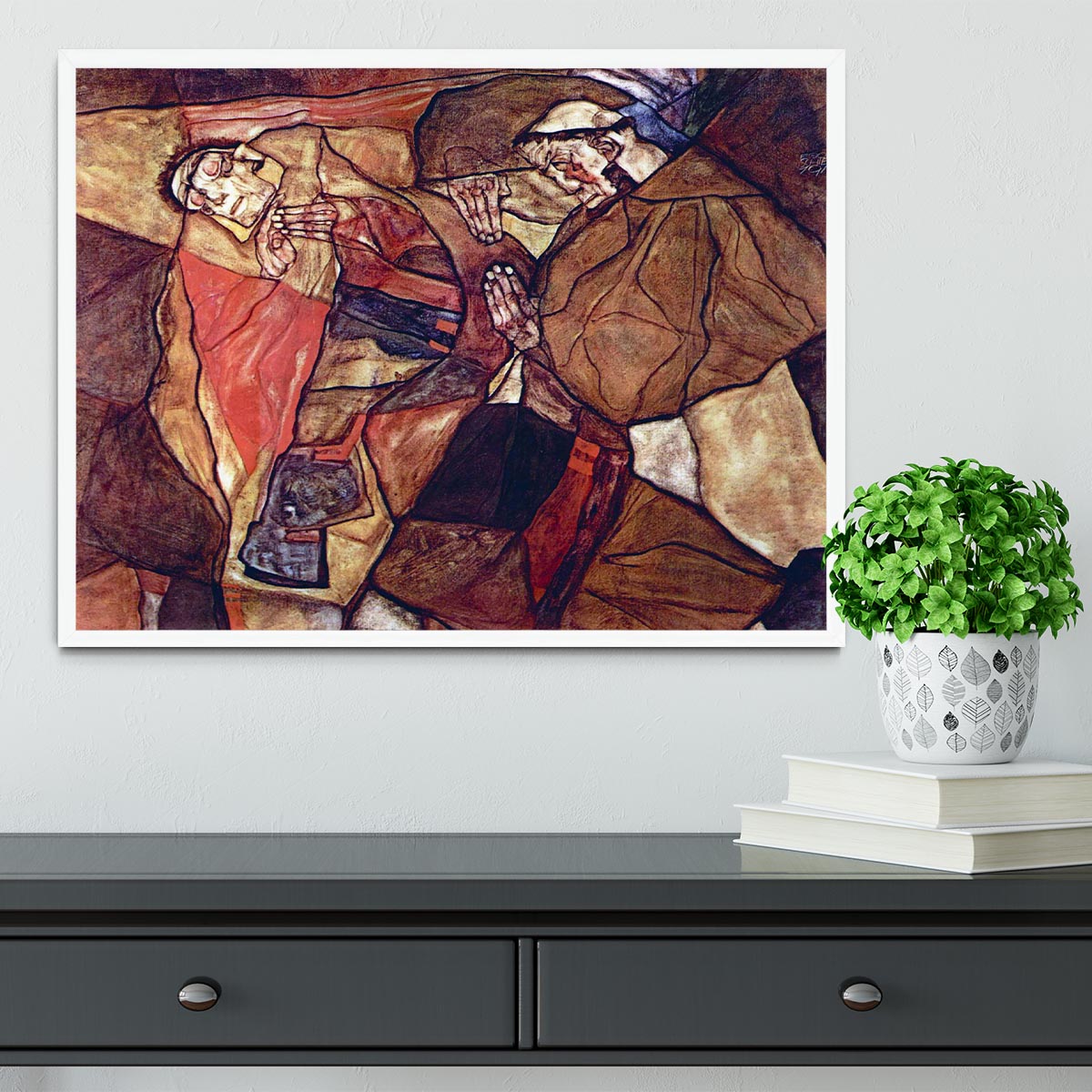 Agony The Death Struggle by Egon Schiele Framed Print - Canvas Art Rocks -6