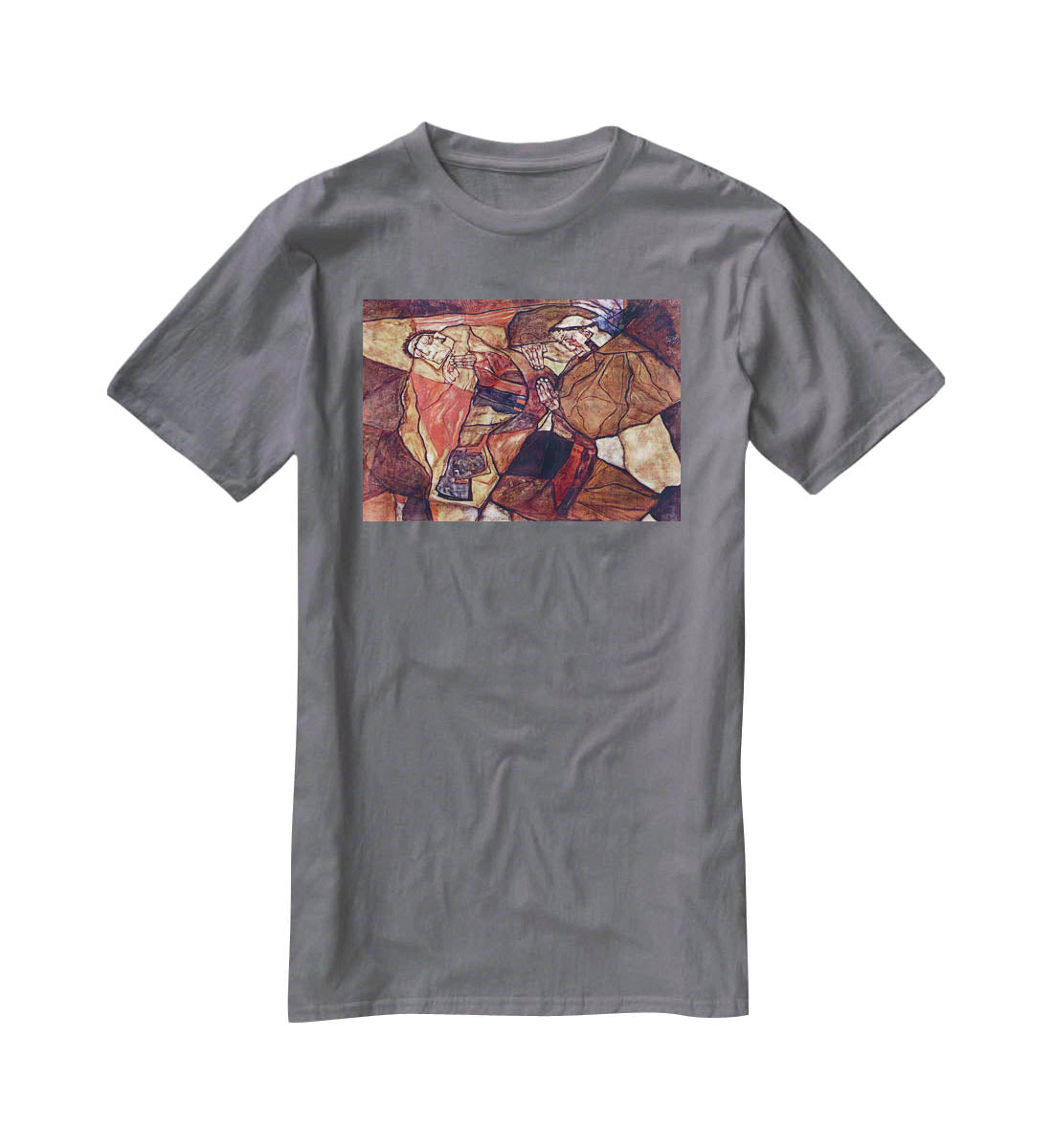 Agony The Death Struggle by Egon Schiele T-Shirt - Canvas Art Rocks - 3