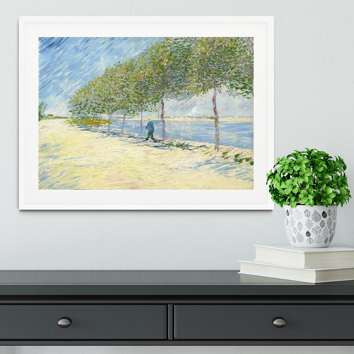 Along the Seine by Van Gogh Framed Print - Canvas Art Rocks - 5