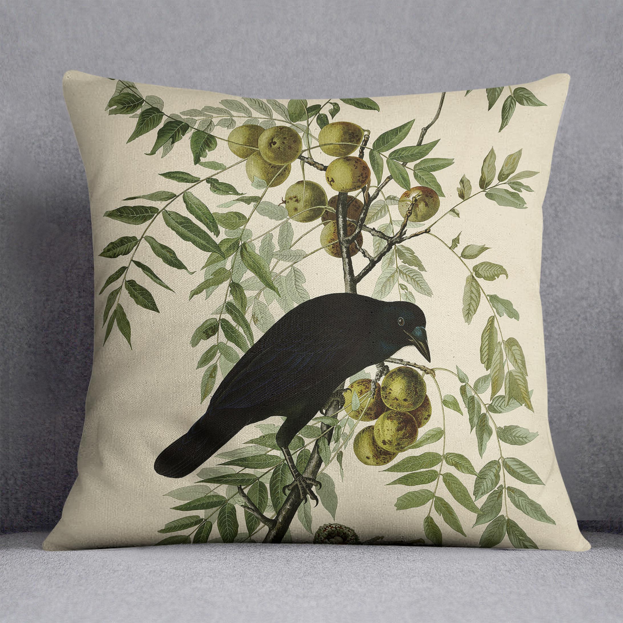 American Crow by Audubon Cushion