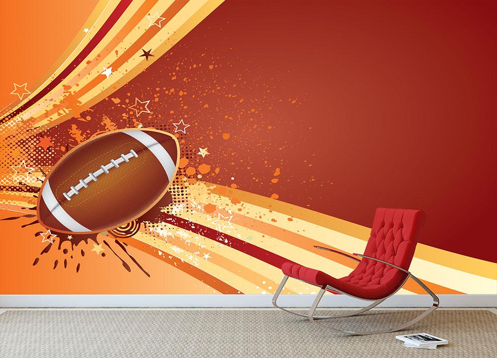 American football sport design Wall Mural Wallpaper - Canvas Art Rocks - 2