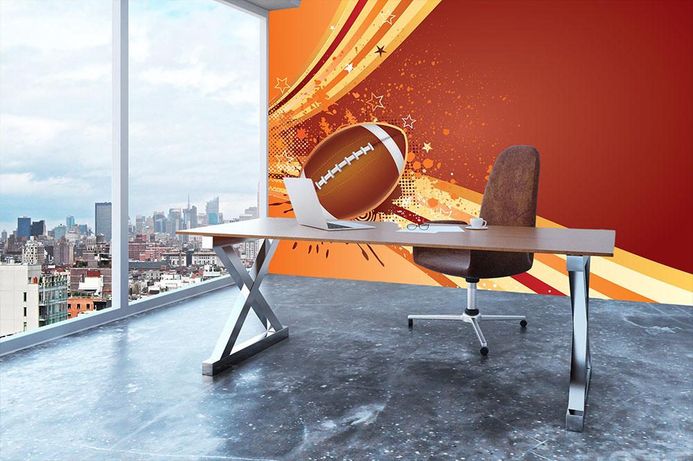 American football sport design Wall Mural Wallpaper - Canvas Art Rocks - 3